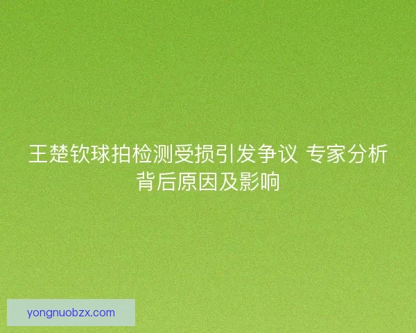 王楚钦球拍检测受损引发争议 专家分析背后原因及影响