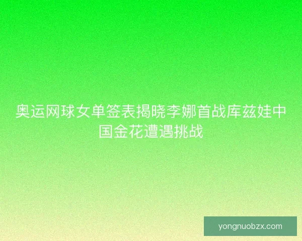 奥运网球女单签表揭晓李娜首战库兹娃中国金花遭遇挑战 奥运网球女单签表揭晓李娜首战库兹娃中国金花遭遇挑战